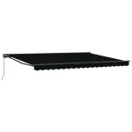 Copertină retractabilă manuală Negru 4 × 3,5 m GartenMobel Dekor