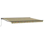 Copertină retractabilă manuală Verde și galben 5 × 3,5 m GartenMobel Dekor