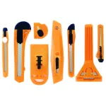 Set 8 cuttere diverse Basic din plastic robust pentru uz casnic și birou