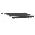 Cadru manual de marchiză cu LED-uri Alb și antracit 3 x 2,5 m GartenMobel Dekor