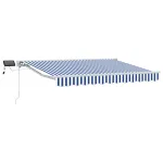 Cadru manual de marchiză cu LED-uri Albastru și Alb 3,5 x 2,5 m GartenMobel Dekor