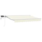 Cadru manual de marchiză cu LED-uri Crema și Alb 3,5 x 2 m GartenMobel Dekor