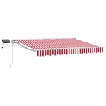 Cadru manual de marchiză cu LED-uri Roșu și Alb 3,5 x 2,5 m GartenMobel Dekor
