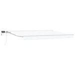 Cadru manual de marchiză cu LED-uri Alb 4 × 3 m GartenMobel Dekor