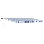 Cadru manual de marchiză cu LED-uri Albastru și Alb 4 × 3 m GartenMobel Dekor