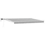 Cadru manual de marchiză cu LED-uri Antracit și Alb 4 × 3,5 m GartenMobel Dekor