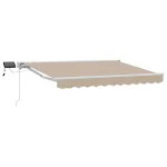 Cadru manual de marchiză cu LED-uri Bej și Alb 3,5 x 2,5 m GartenMobel Dekor