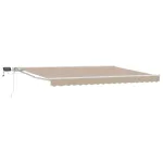 Cadru manual de marchiză cu LED-uri Bej și Alb 4 × 3,5 m GartenMobel Dekor