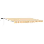 Cadru manual de marchiză cu LED-uri Galben și alb 4,5 × 3 m GartenMobel Dekor
