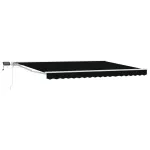Cadru manual de marchiză cu LED-uri Negru și Alb 4 × 3 m GartenMobel Dekor