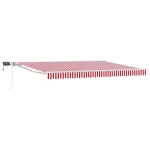Cadru manual de marchiză cu LED-uri Roșu și Alb 4,5 × 3 m GartenMobel Dekor
