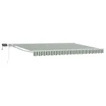 Cadru manual de marchiză cu LED-uri Verde și alb 4,5 × 3,5 m GartenMobel Dekor