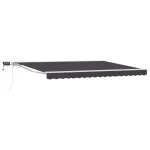 Cadru manual de marchiză cu LED-uri Alb, Gri, Antracit 5 x 3 m GartenMobel Dekor