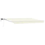 Cadru manual de marchiză cu LED-uri Crema și Alb 5 × 3,5 m GartenMobel Dekor