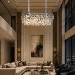 Candelabru din cristal LUCENT Regalis, 28xE14, auriu, 85x35 cm, reglabil