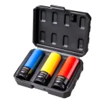 Cheie tubulara impact adanca 3 buc. 17, 19, 21mm TMP