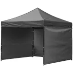 Cort pavilion 3x3 m cu 3 pereți laterali, acoperiș impermeabil și înălțime reglabilă, gri