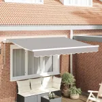 Cortina Retractabilă Manual Gri deschis 250 x 200 cm țesătură GartenMobel Dekor