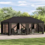 Foișor pentru Grădină 6 x 3 m Antracit Poliester și oțel 190 GartenMobel Dekor