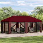 Foișor pentru Grădină 6 x 3 m Burgundy Poliester și oțel 190 GartenMobel Dekor