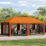 Foișor pentru Grădină 6 x 3 m Portocaliu Poliester și oțel 190 GartenMobel Dekor