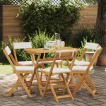 Scaune Bistro pentru Exterior 6 pcs Alb crem 40 x 53 x 80 cm GartenMobel Dekor