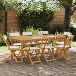 Scaune Bistro pentru Exterior 8 pcs Alb crem 40 x 53 x 80 cm GartenMobel Dekor