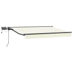 Cadru manual de marchiză cu LED-uri Crem și Antracit 2,5 x 2 m GartenMobel Dekor