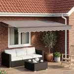 Marchiză electrică retractabilă pentru terasă, gri, 2,5 x 2 m