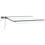 Cadru manual de marchiză cu LED-uri Alb și antracit 3 x 2,5 m GartenMobel Dekor
