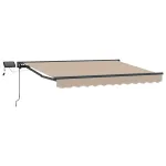 Cadru manual de marchiză cu LED-uri Bej și antracit 3 x 2,5 m GartenMobel Dekor