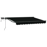 Cadru manual de marchiză cu LED-uri Negru și antracit 3 x 2,5 m GartenMobel Dekor