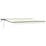 Cadru manual de marchiză cu LED-uri Crem și Antracit 5 x 3 m GartenMobel Dekor