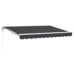 Marchiză electrică retractabilă semi-casetată, antracit, 3,5 x 2,5 m