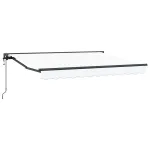 Marchiză retractabilă electrică albă 3 x 2 m, poliester PU, semi-casetată