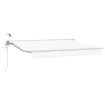 Marchiză electrică retractabilă albă 3 x 2,5 m, semi-casetată, pentru terasă