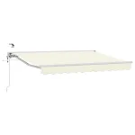 Marchiză electrică retractabilă crem 3 x 2,5 m, semi-casetată