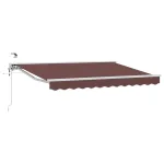 Marchiză electrică retractabilă maro 3 x 2,5 m, semi-casetată