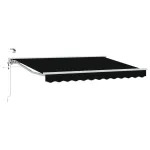 Marchiză electrică retractabilă neagră 3,5 x 2,5 m, semi-casetată
