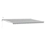 Marchiză electrică retractabilă antracit/alb 4,5 x 3,5 m, semi-casetată