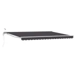 Marchiză electrică retractabilă semi-casetată antracit/alb 4,5 x 3 m