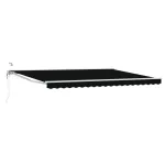 Marchiză electrică retractabilă 4 x 3,5 m, negru, semi-casetată