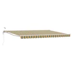 Marchiză electrică retractabilă semi-casetată 4 x 3,5 m verde-alb
