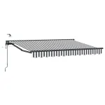Marchiză electrică retractabilă 3,5 x 2 m, antracit-alb, semi-casetată