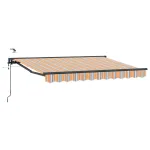 Marchiză electrică retractabilă 3,5 x 2,5 m, poliester PU, dungi portocalii