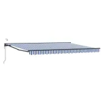 Marchiză electrică retractabilă semi-casetată 4x3 m, albastru/alb