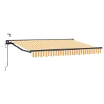 Marchiză electrică retractabilă 3 x 2,5 m, galben/alb, semi-casetată