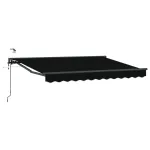 Marchiză electrică retractabilă semi-casetată, negru, 3,5 x 2,5 m