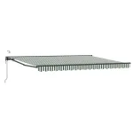 Marchiză electrică retractabilă 5 x 3 m verde/alb, semi-casetată