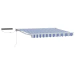 Cort electric retractabil Albastru și Alb 3,5 x 2 m GartenMobel Dekor